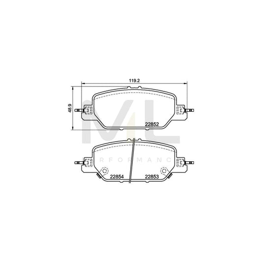 Brembo P 28 097 Brake Pad Set For Honda Cr-V V (Rw, Rt) With Acoustic Wear Warning, With Anti-Squeak Plate | ML Performance Car Parts