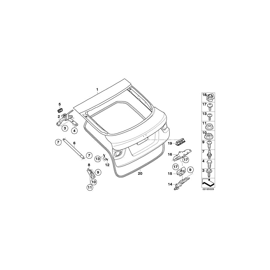 Genuine BMW 51767003105 E71 E72 Trunk Lid Gasket (Inc. X6) | ML Performance US Car Parts