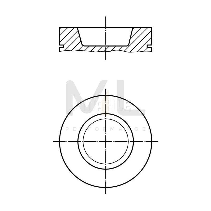 MAHLE ORIGINAL 229 49 00 Piston 128,0 mm, with piston ring carrier, without cooling duct | ML Performance Car Parts