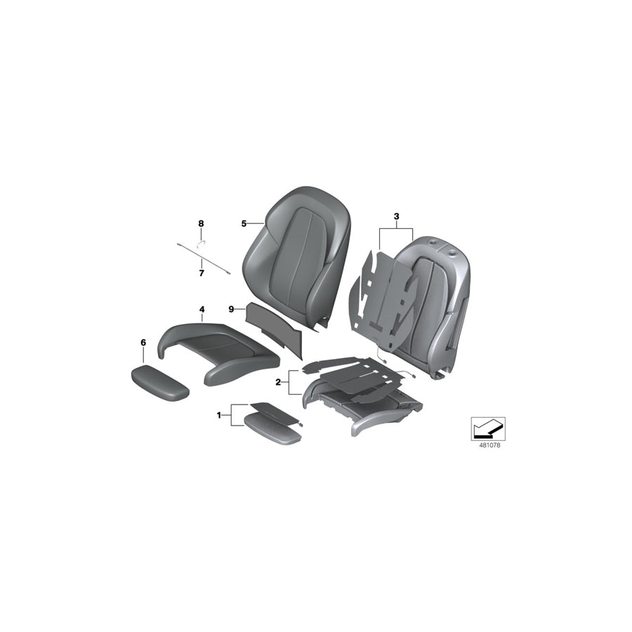 Genuine BMW 52107374641 F48 F45 Cover Thigh Support ANTHRAZIT/GRAU (Inc. X1 25iX, X2 28iX & 216d) | ML Performance US Car Parts