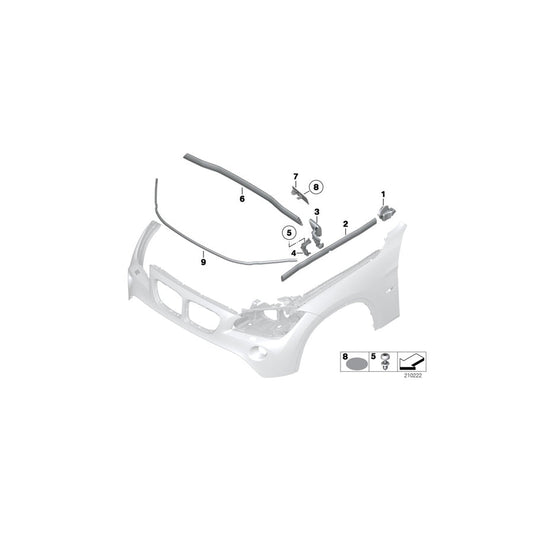 Genuine BMW 51762990361 E84 Molded Upper Part, Front Hatch, Left (Inc. X1 18dX, X1 20d ed & X1 25dX) | ML Performance US Car Parts