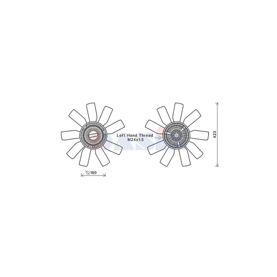 AKS Dasis 048122N Fan, Radiator for VW Lt