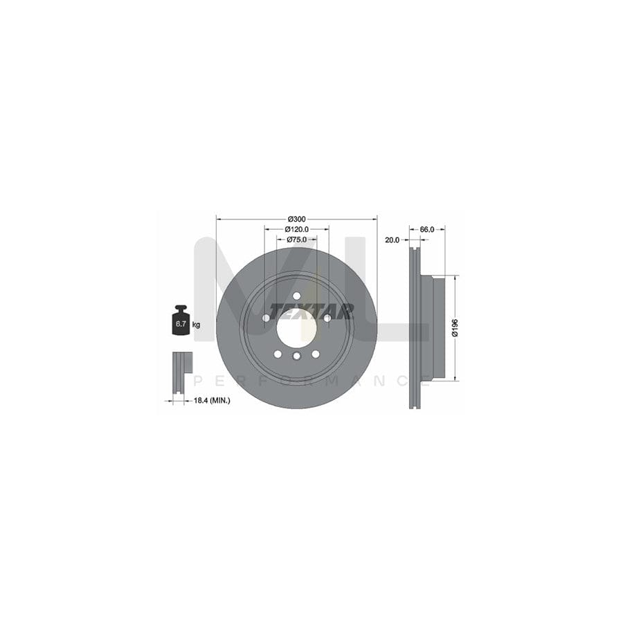 TEXTAR 92154900 Brake Disc Internally Vented, without wheel hub, without wheel studs | ML Performance Car Parts