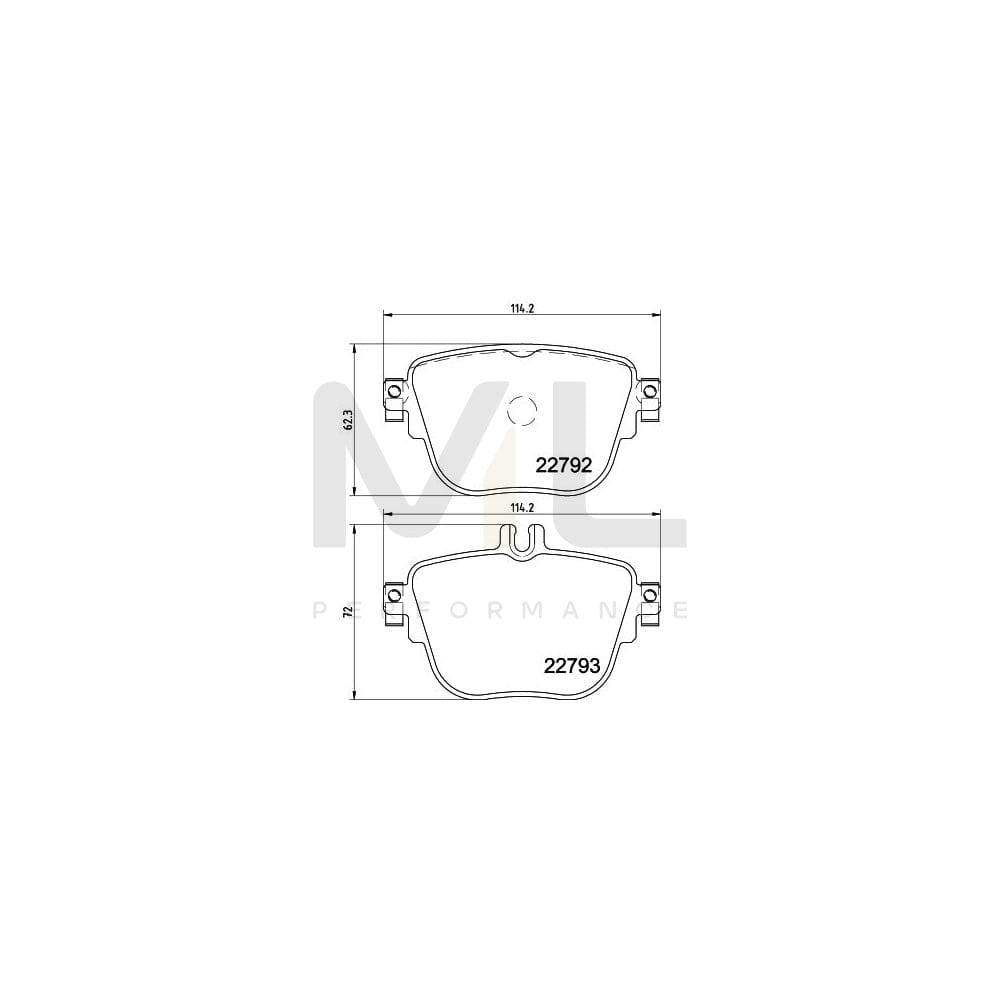 Hella 8DB 355 032-161 Brake Pad Set Prepared For Wear Indicator, With Brake Caliper Screws