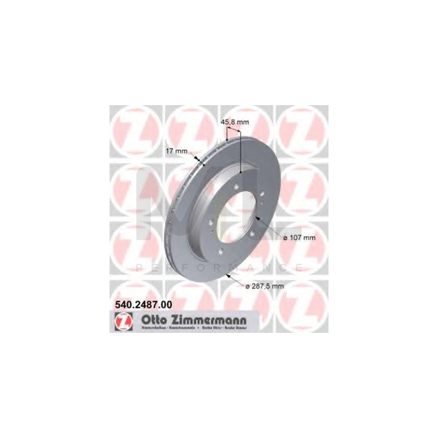 ZIMMERMANN 540.2487.00 Brake Disc for SUZUKI VITARA Internally Vented  - 1 piece