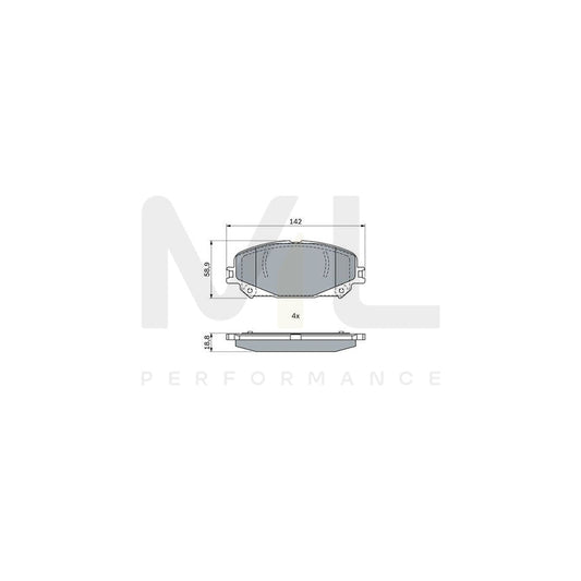 Bosch 0986424939 Brake Pad Set With Anti-Squeak Plate, With Mounting Manual BP2557 | ML Performance Car Parts