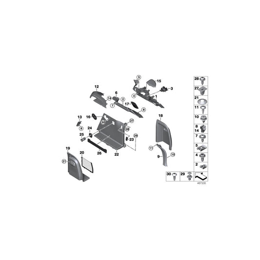 Genuine BMW 51437364025 F26 Cover, Belt Outlet, Left SCHWARZ (Inc. X4) | ML Performance US Car Parts