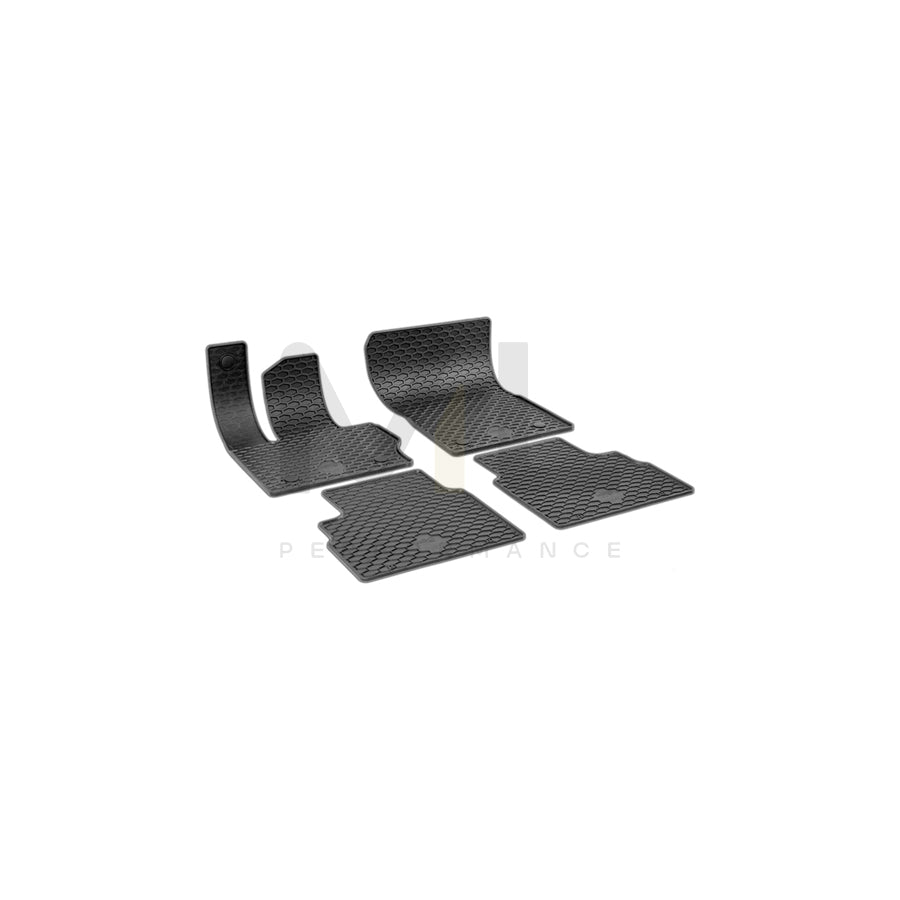 WALSER RubberLine 50860 Floor mat set Elastomer, Front and Rear, Quantity: 4, Black