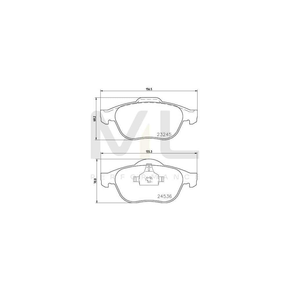 Hella 8DB 355 009-101 Brake Pad Set Not Prepared For Wear Indicator, With Accessories
