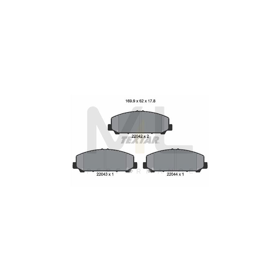 TEXTAR 2204201 Brake pad set with acoustic wear warning | ML Performance Car Parts
