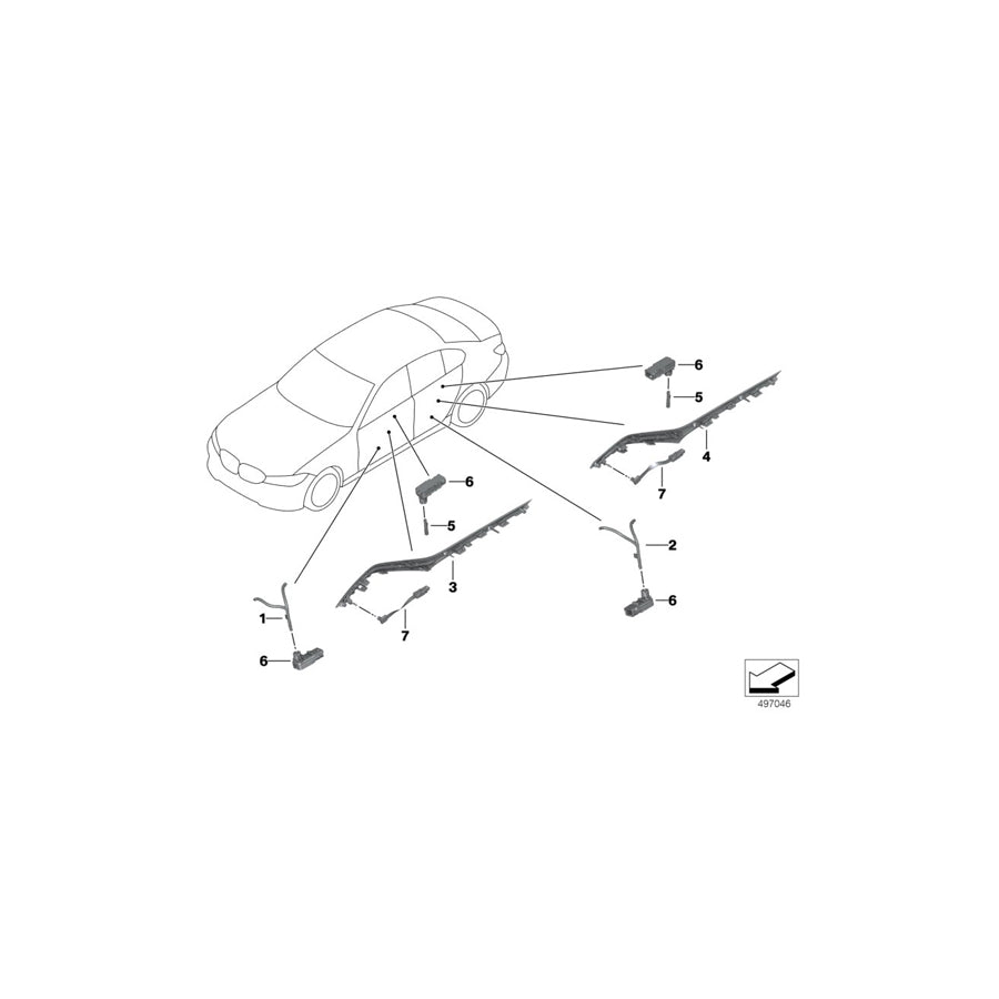 Genuine BMW 63316838929 G20 G21 Optical Conductor, Door Opener (Inc. 330dX, M340iX & 320i) | ML Performance US Car Parts