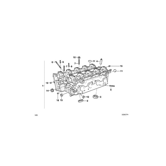 Genuine BMW 11121731913 E32 E38 E34 Cylinder Head Zyl.5-8 (Inc. 730iL, 730i & 530i) | ML Performance US Car Parts