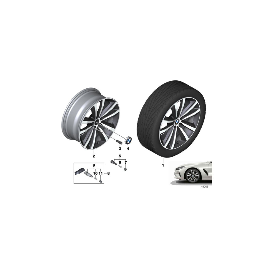 Genuine BMW 36116884202 G15 G16 G14 Disk Wheel, Light Alloy, In Orbitgrey 8JX19 ET:26 (Inc. 840i, M850iX & 840iX) | ML Performance US Car Parts