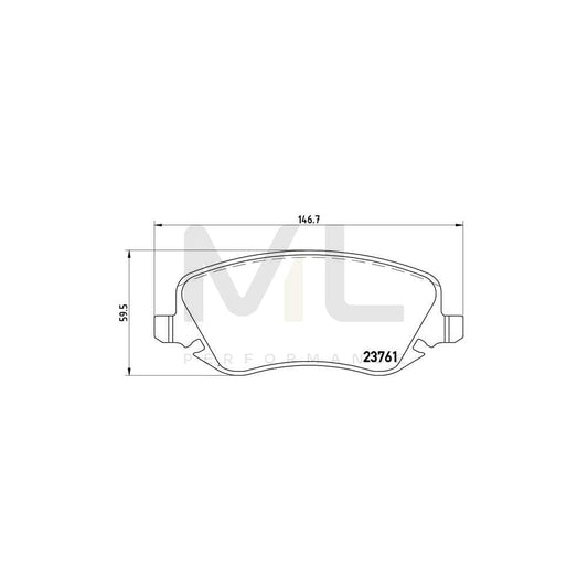 Brembo P 23 088 Brake Pad Set For Lancia Thesis (841) With Brake Caliper Screws | ML Performance Car Parts