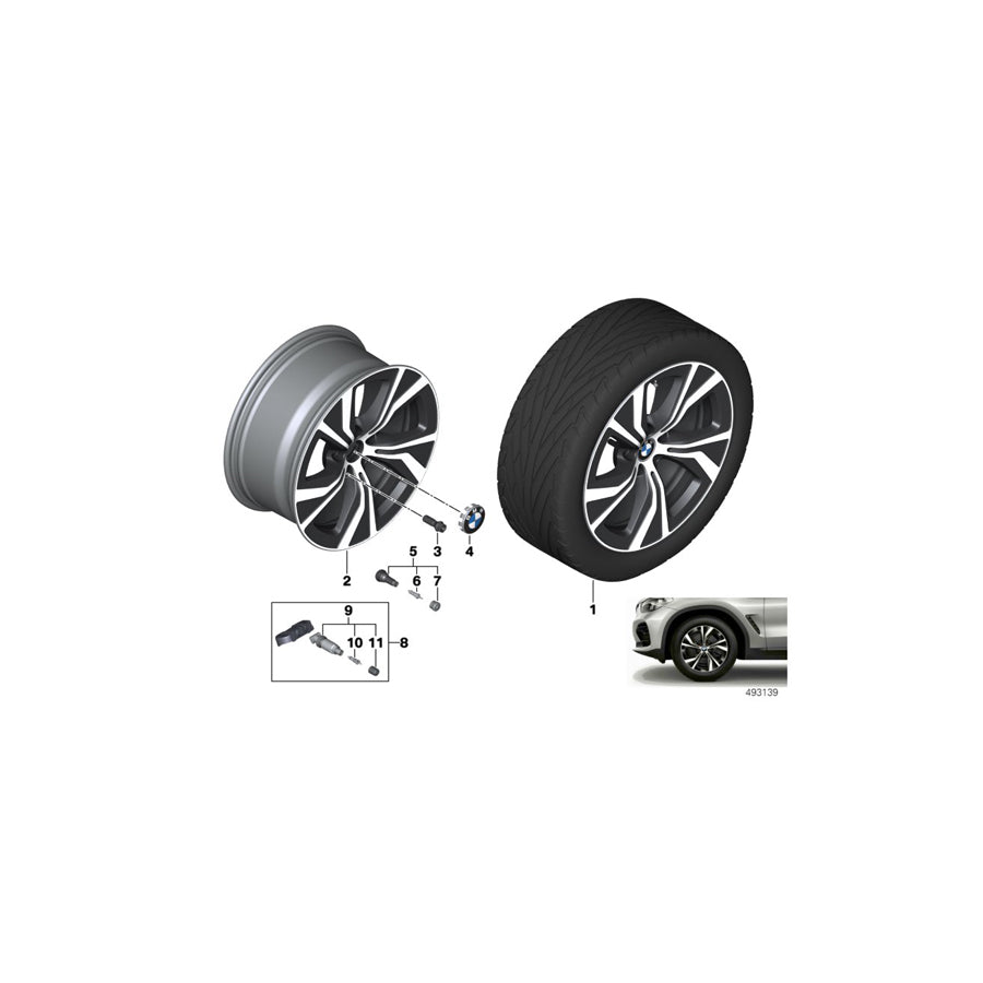 Genuine BMW 36116883751 G05 Disc Wheel Light Alloy Jet Bl.Sol.Paint 8,5JX18 ET:44 (Inc. X5) | ML Performance US Car Parts