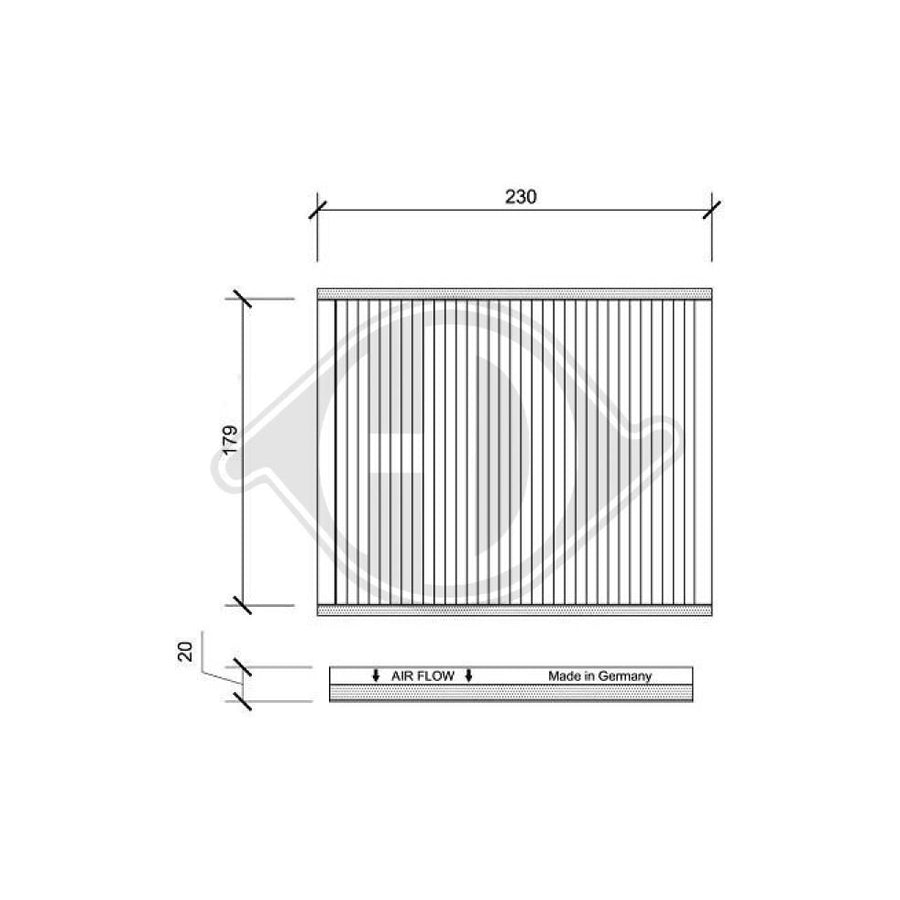 DIEDERICHS DCI0090 Pollen Filter