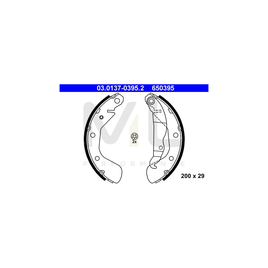 ATE 03.0137-0395.2 Brake Shoe Set with lever