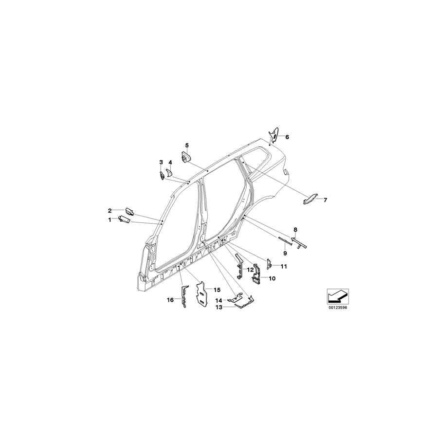 Genuine BMW 41217052272 E83 E83 M. Part F Roof Frame,Exterior Front Rig. (Inc. X3 3.0sd, X3 3.0d & X3 2.0d) | ML Performance US Car Parts