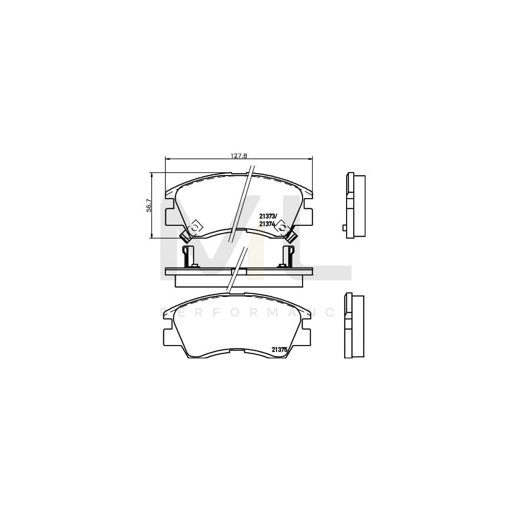 Hella 8DB 355 005-781 Brake Pad Set With Acoustic Wear Warning