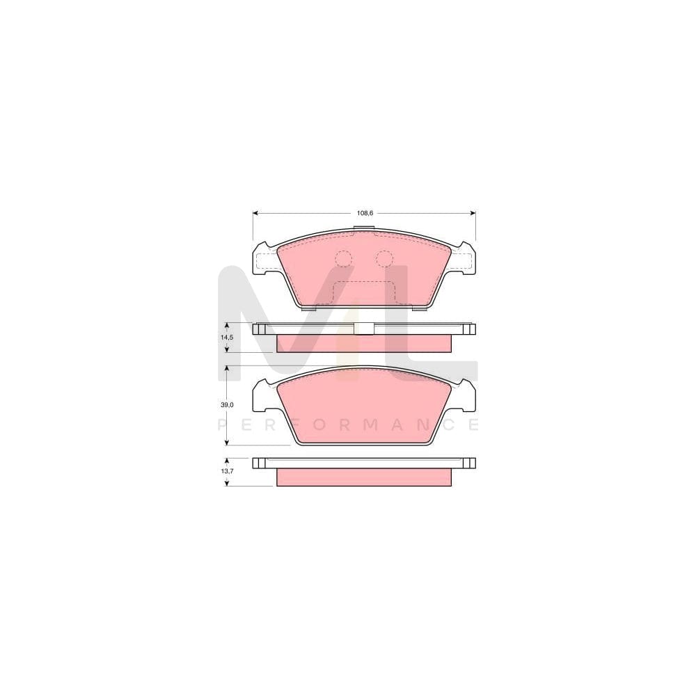 TRW Gdb3108 Brake Pad Set Not Prepared For Wear Indicator | ML Performance Car Parts