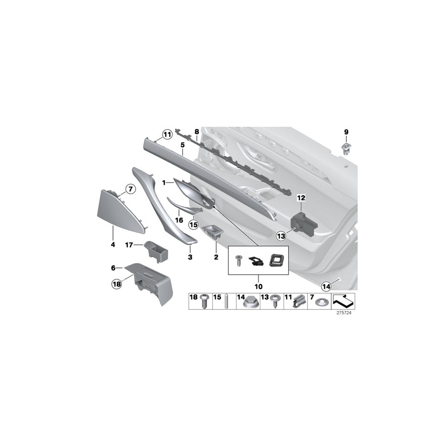 Genuine BMW 51427318831 F10 F11 Cover F Left Loudspeaker OYSTER (Inc. Hybrid 5, M550dX & 525dX) | ML Performance US Car Parts