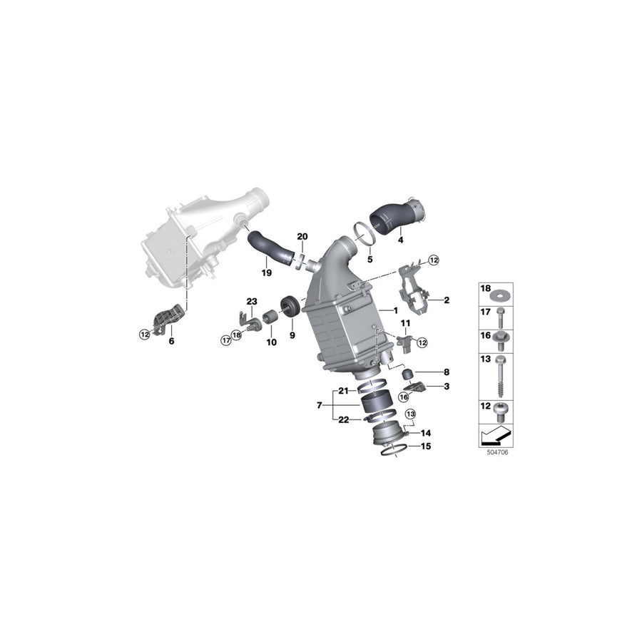 Genuine BMW 17517997297 G12 Charge-Air Cooler ZYL. 5-8 (Inc. ALPINA B7) | ML Performance US Car Parts