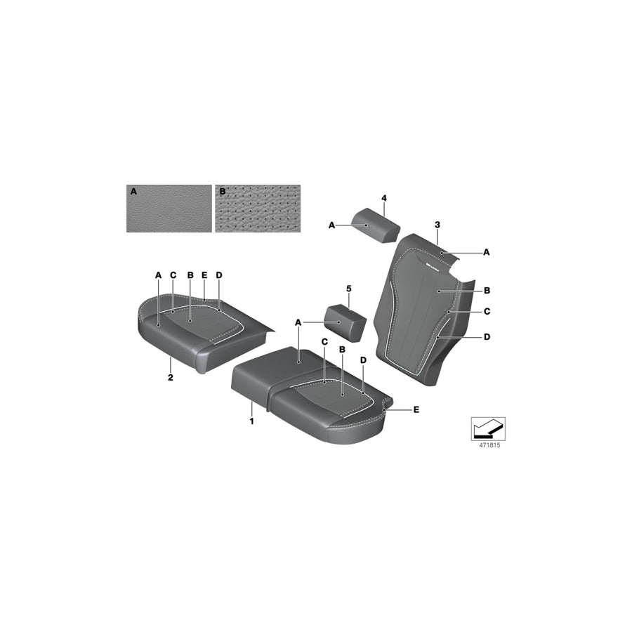 Genuine BMW 52207989266 F15 Cover, Comfort Seat, Perf. Leather,Right INDIVIDUAL (Inc. X5) | ML Performance US Car Parts