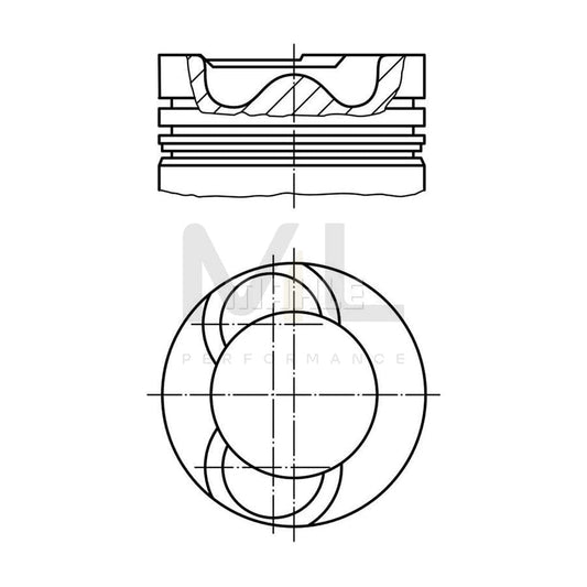MAHLE ORIGINAL 014 20 00 Piston for FORD TRANSIT 93,67 mm, with piston ring carrier, without cooling duct | ML Performance Car Parts