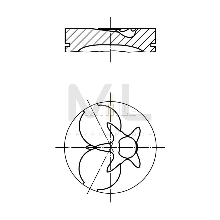 MAHLE ORIGINAL 002 07 00 Piston 87,0 mm, with piston ring carrier, without cooling duct | ML Performance Car Parts