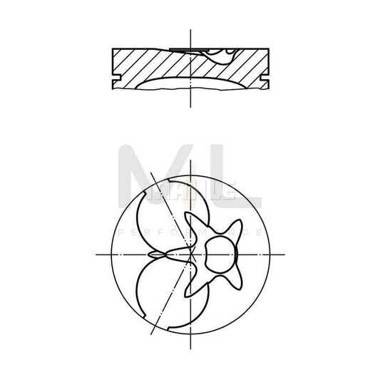 MAHLE ORIGINAL 002 07 00 Piston 87,0 mm, with piston ring carrier, without cooling duct | ML Performance Car Parts