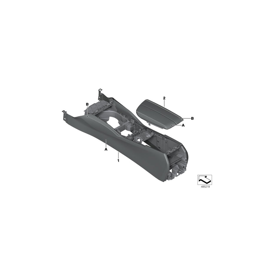 Genuine BMW 51167992333 G31 F90 G30 Armrest, Center Console, Leather INDIVIDUAL (Inc. 530i, 520i 1.6 & 520dX) | ML Performance US