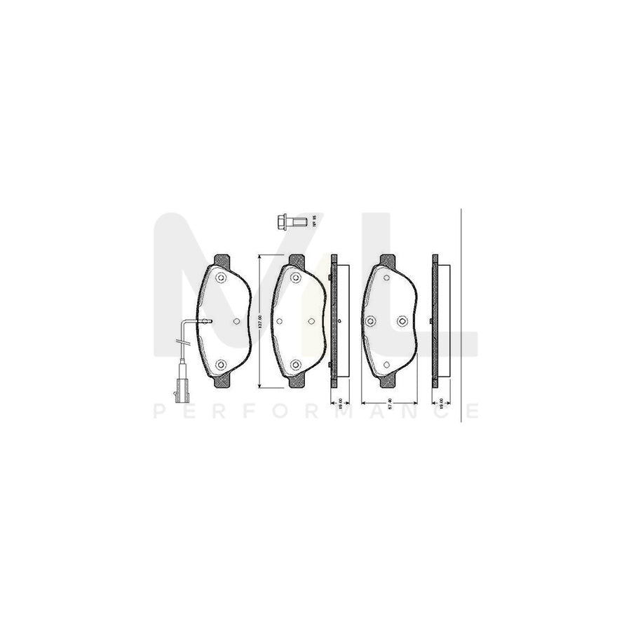 Bosch 0986Tb2415 Brake Pad Set Incl. Wear Warning Contact  | ML Performance Car Parts