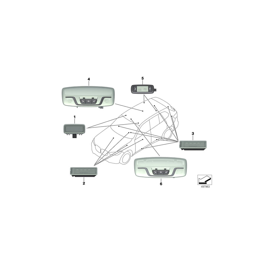 Genuine BMW 63319472041 G05 G07 Interior Lamp, Panorama Glass Roof, Left CANBERRABEIGE (Inc. X7 M50iX, X5 M50dX & X7 M50dX) | ML Performance US Car Parts
