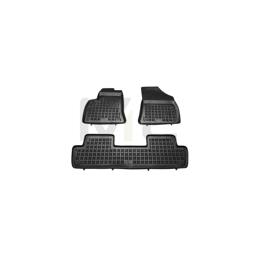 REZAW PLAST Tailored 201307 Floor mat set for PEUGEOT 5008 I (0U_, 0E_) Elastomer, Front and Rear, Quantity: 3, Black