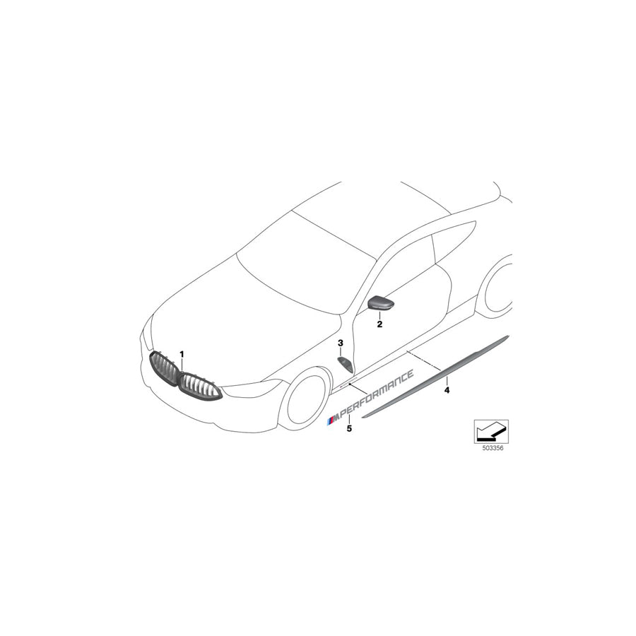 Genuine BMW 51132466812 G15 G14 G16 Trim, Air Duct On Side Panel Cfrp, Right M PERFORMANCE (Inc. M850iX, 840i & 840dX) | ML Performance US Car Parts
