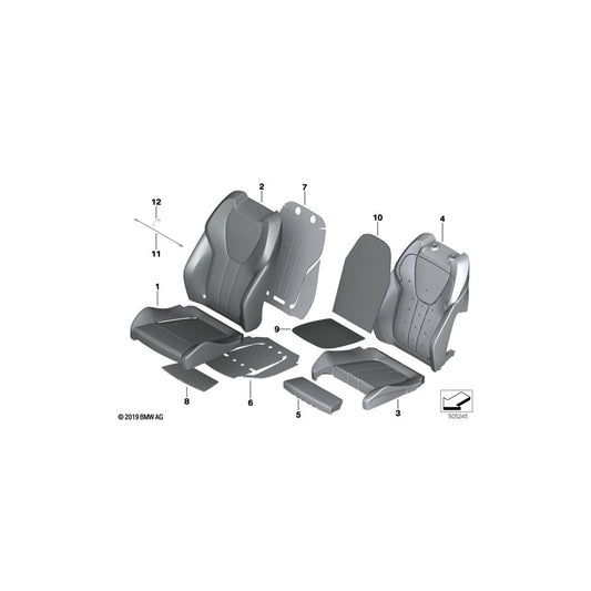 Genuine BMW 52108493336 G06 Leather Cover Sport Backrest Right TACORAROT (Inc. X6 30iX, X6 40i & X6 M50iX) | ML Performance US Car Parts