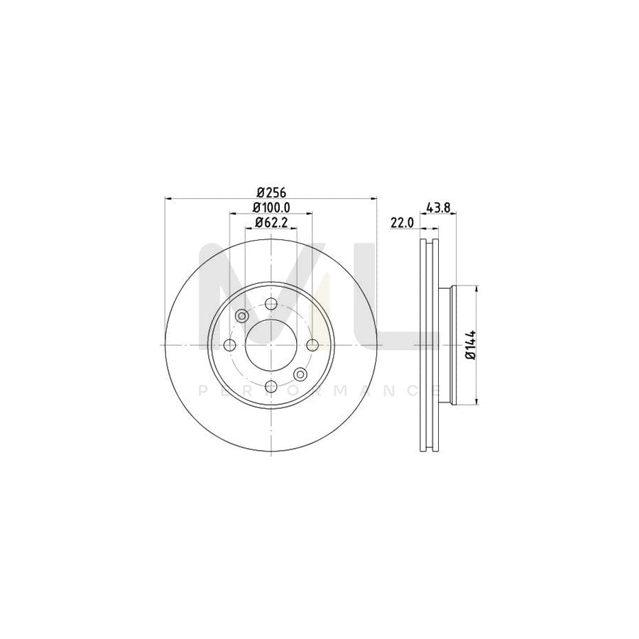 HELLA PRO 8DD 355 117-981 Brake Disc Internally Vented, Coated, without wheel hub, without wheel studs
