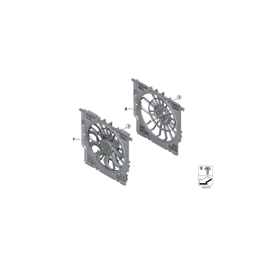 Genuine BMW 17428655761 G05 G06 Fan Housing With Fan 600W (Inc. X5) | ML Performance US Car Parts