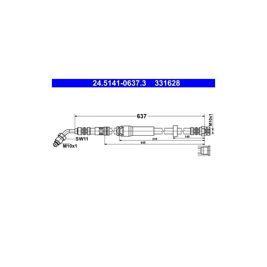 ATE 24.5141-0637.3 Brake Hose