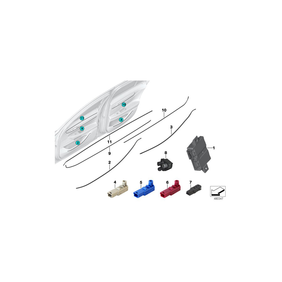 Genuine BMW 63319384101 G12 G11 Optical Fiber Front Left (Inc. 725d, 730Li & 750i) | ML Performance US Car Parts