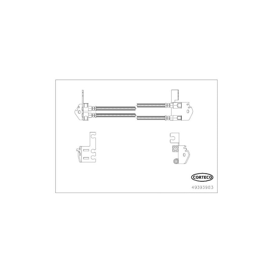 Corteco 49393983 Brake Hose for Ford Transit Mk6 Platform / Chassis (V347, V348)