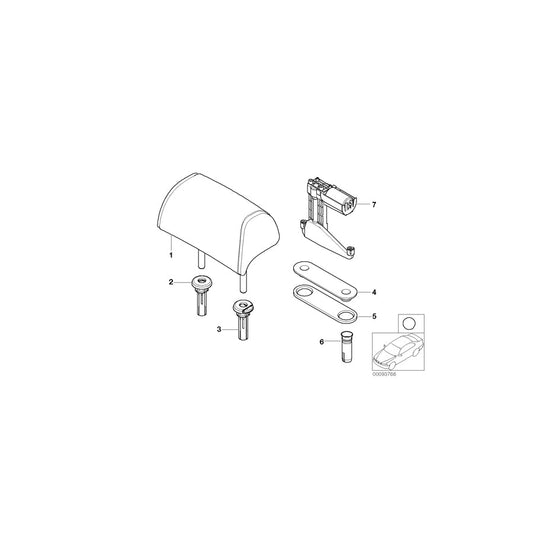 Genuine BMW 52207146294 E66 E67 E65 Headrest Basis, Leather U6GN STEINGRÜN (Inc. 750i, 735i & 740Li) | ML Performance US Car Parts