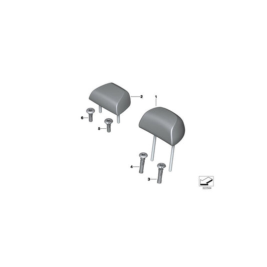 Genuine BMW 52207349414 F15 Headrest, Leather, Outer LCEW LCEX ELF.W (Inc. X5 25d, X5 50iX 4.0 & X5 50iX) | ML Performance US