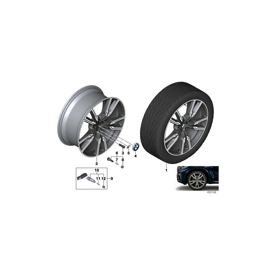Genuine BMW 36118072003 G05 G06 Disc Wheel Light Alloy Cerium Grey 10,5JX22 ET:43 (Inc. X5 40iX, X6 M50dX & X6 30iX) | ML Performance US Car Parts