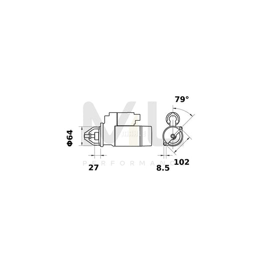 MAHLE ORIGINAL MS 35 Starter motor 12V 1,1kW, Teeth Quant.: 9 | ML Performance Car Parts