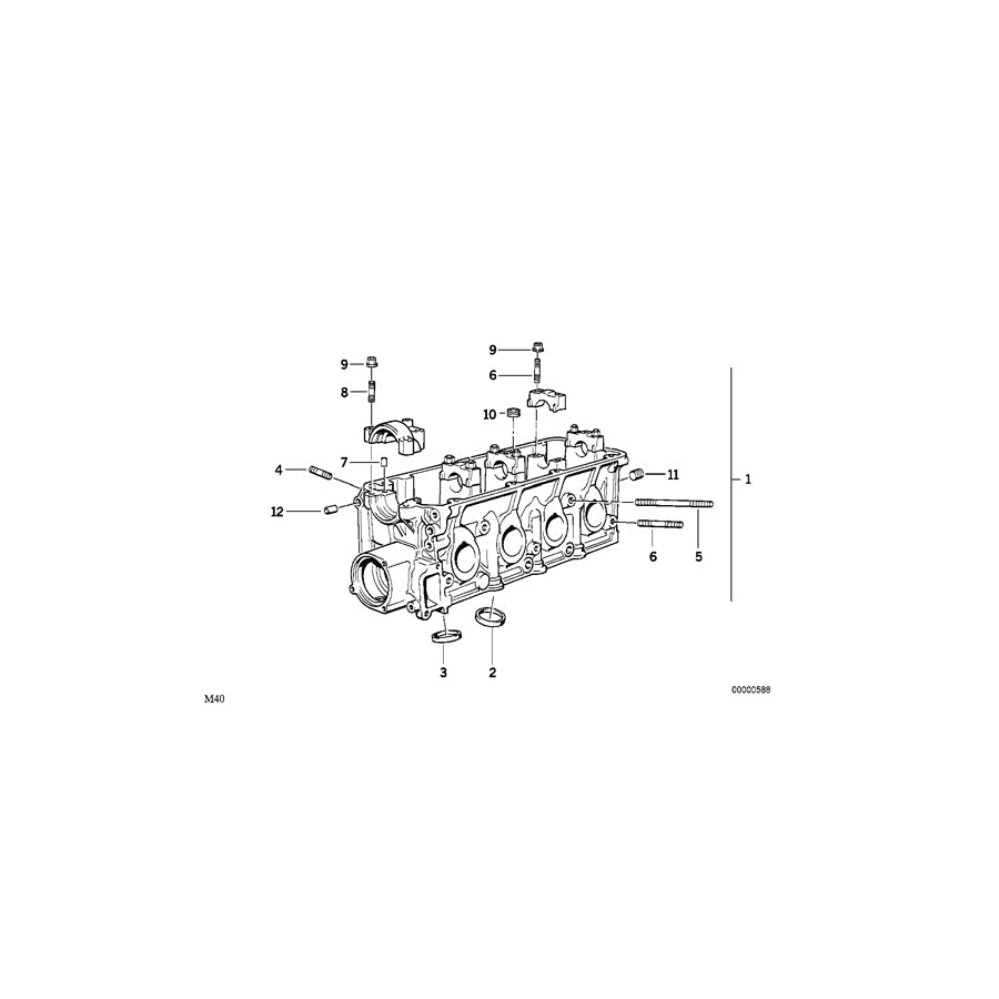 Genuine BMW 11121734015 E30 E36 E34 Cylinder Head (Inc. 316i, 318i & 518i) | ML Performance US Car Parts
