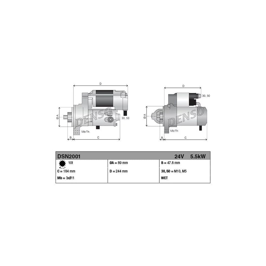 DENSO DSN2001 Starter Motor