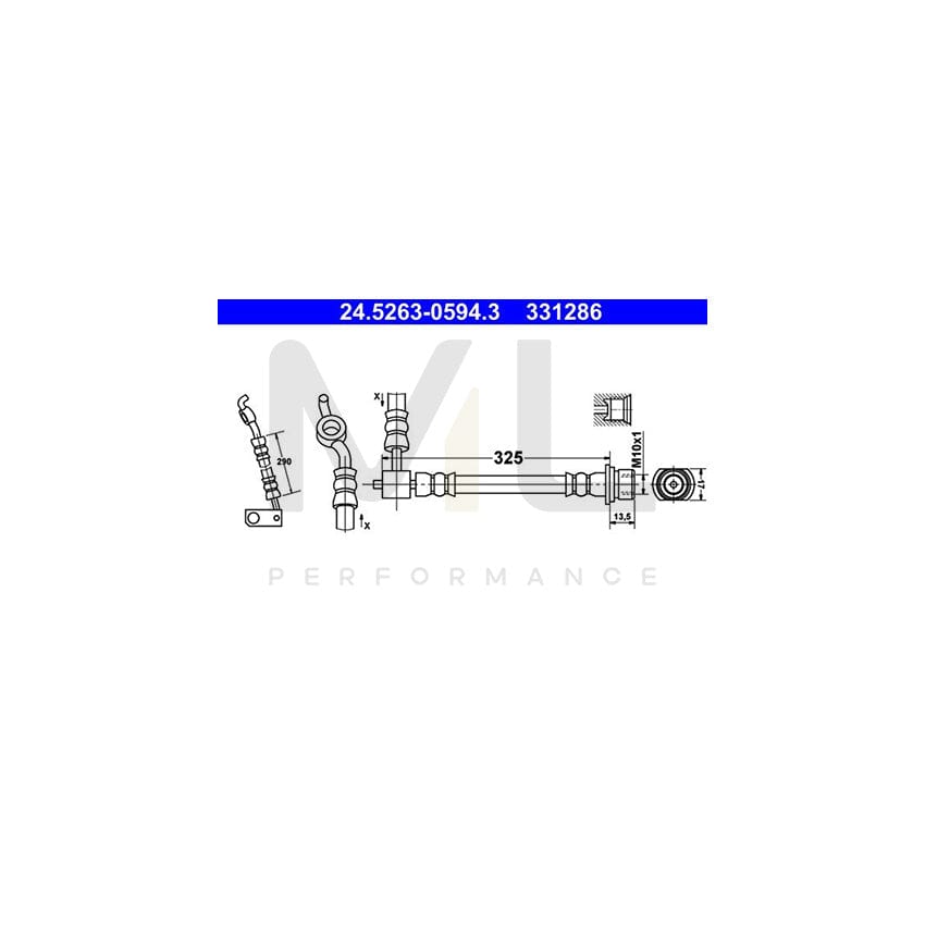 ATE 24.5263-0594.3 Brake Hose 325mm, M10x1