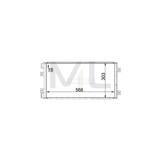 MAHLE ORIGINAL AC 320 000S Air conditioning condenser for FIAT Punto II Hatchback (188) without dryer | ML Performance Car Parts