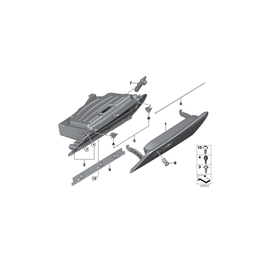 Genuine BMW 51169309392 I15 Glove Box Lid AMIDO (Inc. i8) | ML Performance US Car Parts